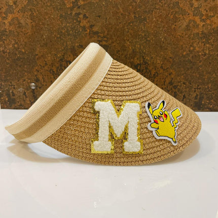 Customized Visor Beach Hat with Initial & Cartoon