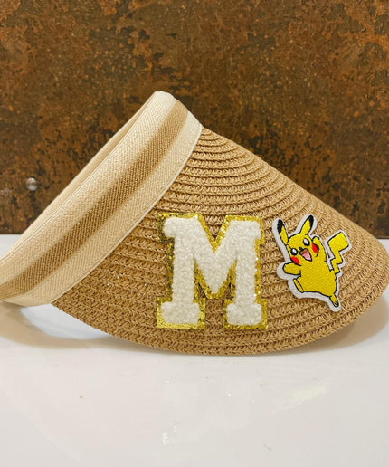 Customized Visor Beach Hat with Initial & Cartoon