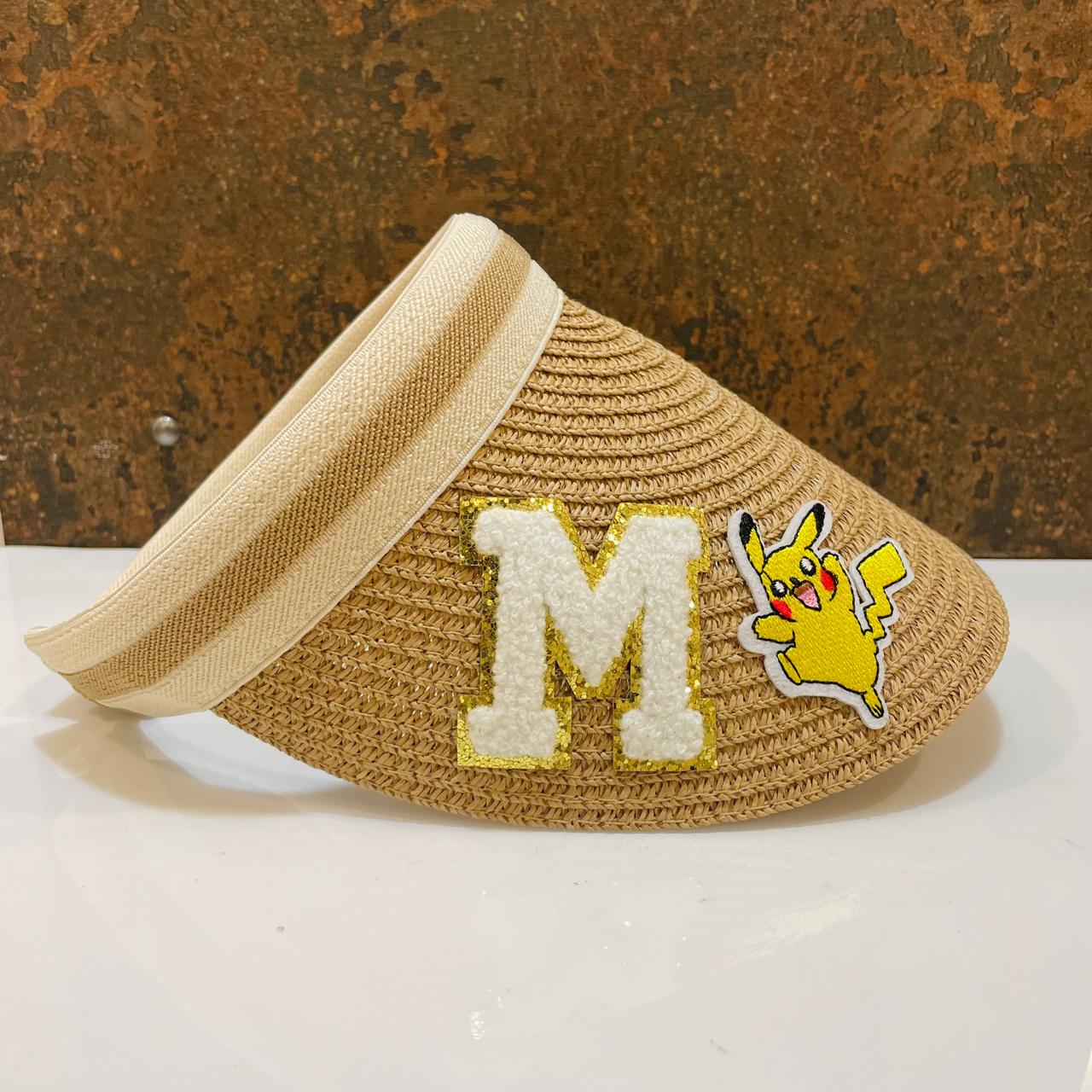 Customized Visor Beach Hat with Initial & Cartoon