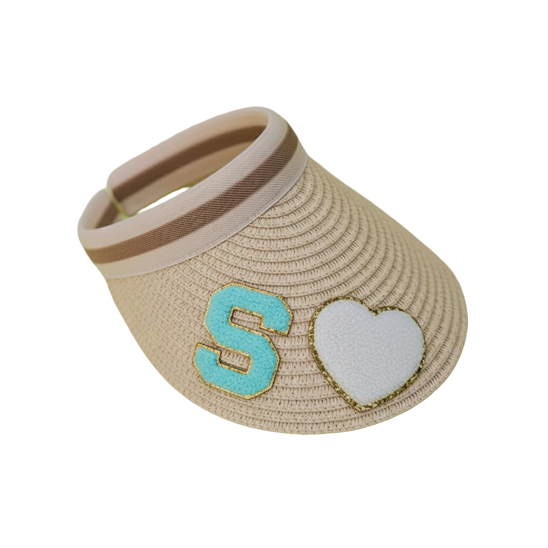 Customized Visor Beach Hat with Initial & Cartoon