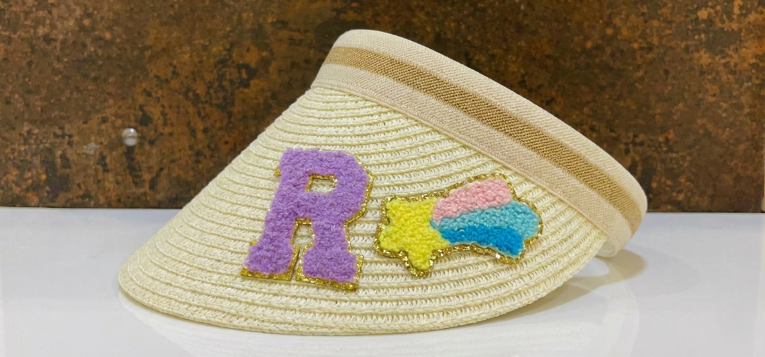 Customized Visor Beach Hat with Initial & Cartoon