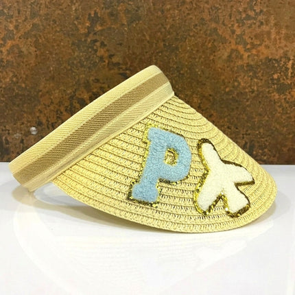 Customized Visor Beach Hat with Initial & Cartoon