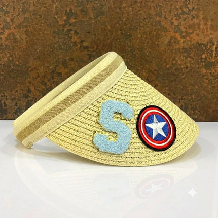 Customized Visor Beach Hat with Initial & Cartoon