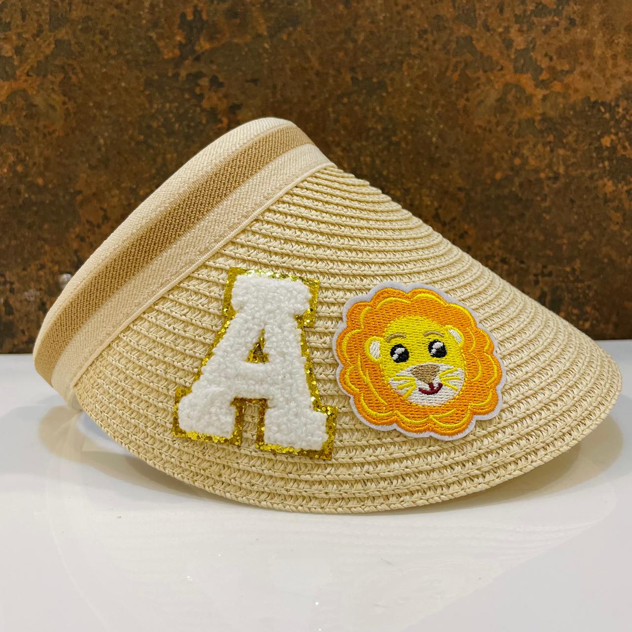 Customized Visor Beach Hat with Initial & Cartoon