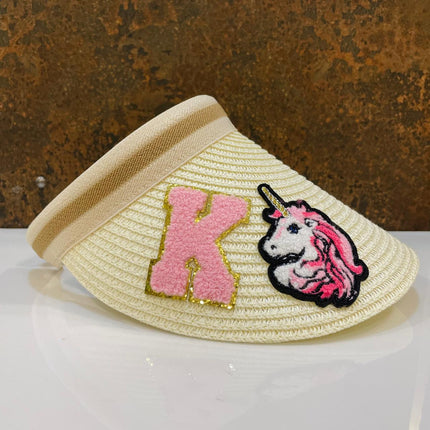 Customized Visor Beach Hat with Initial & Cartoon
