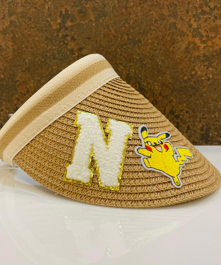 Customized Visor Beach Hat with Initial & Cartoon