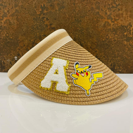 Customized Visor Beach Hat with Initial & Cartoon
