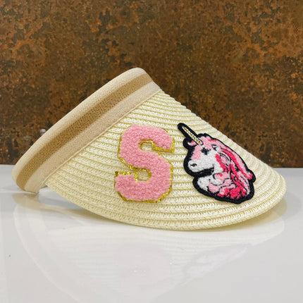 Customized Visor Beach Hat with Initial & Cartoon