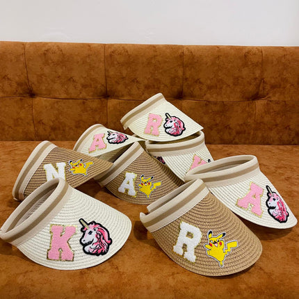 Customized Visor Beach Hat with Initial & Cartoon