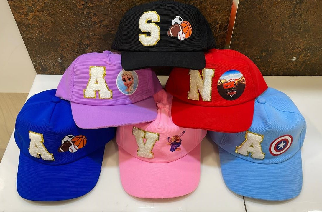 Customized Cap for Kids with Initial and cartoon - Return gifts