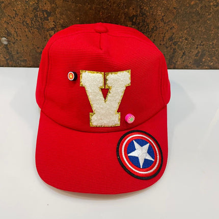 Customized Kids Caps - Initial & Cartoon with Beads