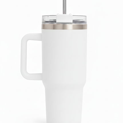 Large Tumbler with handle and straw | Premium Insulated Travel Coffee Mug 1200ml