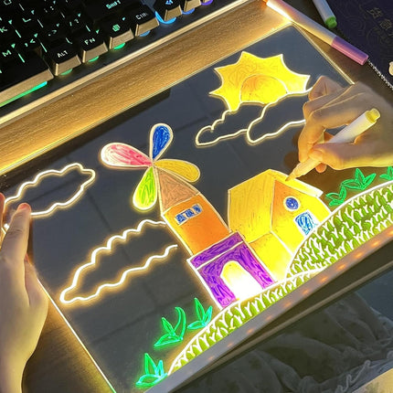 3D Acrylic LED Writing Pad with Pen & Light | 30 x 20 cm