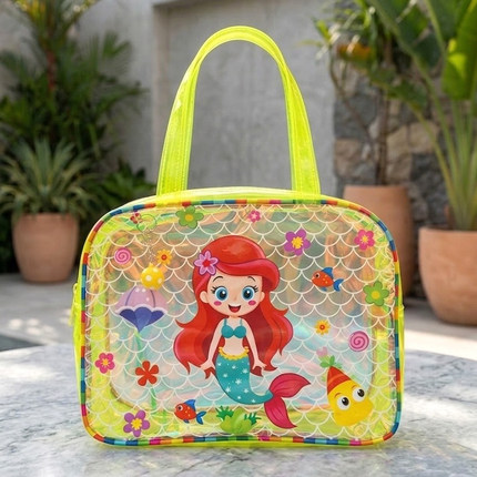 Premium Holographic Tote Bag with Mermaid, Unicorn & Rainbow Print