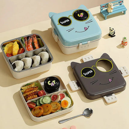 Cat Eye – Leakproof Steel Lunch Box with Spoon & Salad Cup