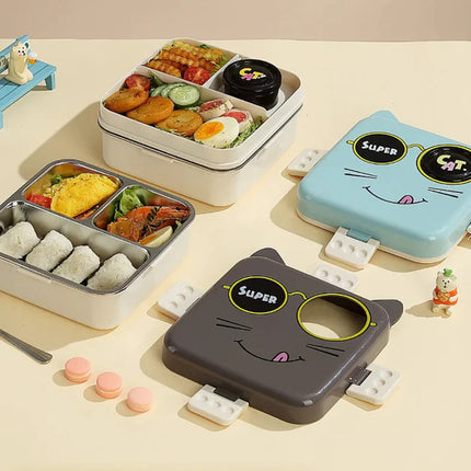 Cat Eye – Leakproof Steel Lunch Box with Spoon & Salad Cup