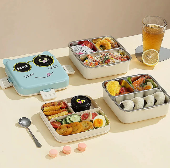 Cat Eye – Leakproof Steel Lunch Box with Spoon & Salad Cup