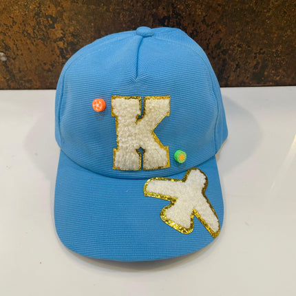 Customized Kids Caps - Initial & Cartoon with Beads