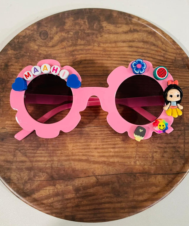 Customized Sunglasses for girls with name and cartoons - flower shape