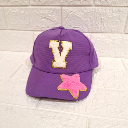 Customized Caps with Initial and Cartoon for Boys and Girls
