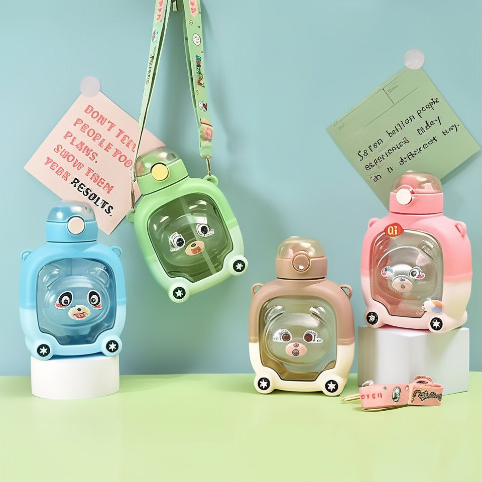 Cute Teddy Bear Water Bottle with stickers - 1000 ml